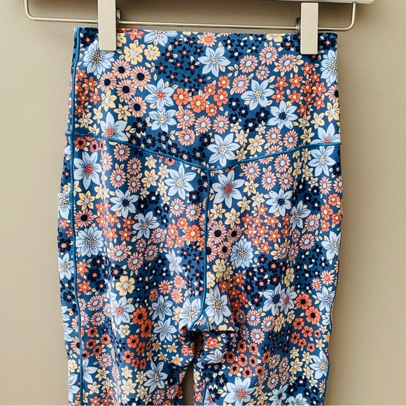 aerie Floral Print High Rise Leggings Blue/Pink Sz Small - Picture 6 of 11